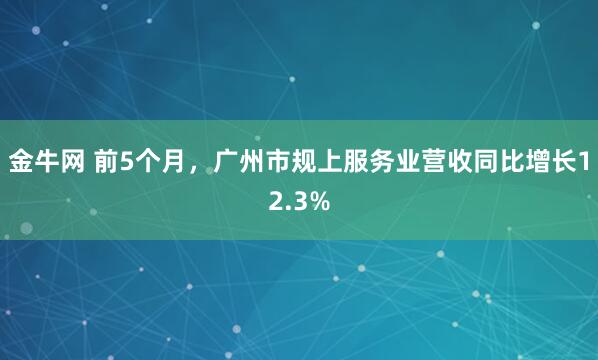 金牛网 前5个月，广州市规上服务业营收同比增长12.3%